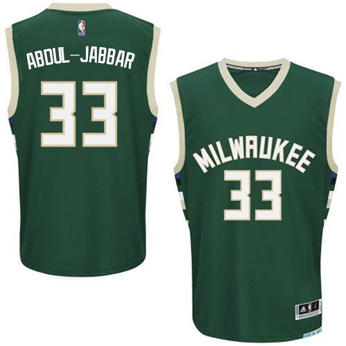 Mens Adidas Milwaukee Bucks 33 Kareem Abdul-Jabbar Authentic Green Road NBA Jersey